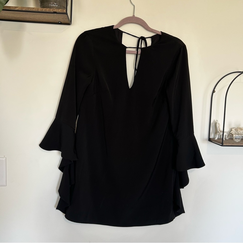 C/MEO Collective Revolve Black Mini Dress‎ Bell Sleeve Size XXS